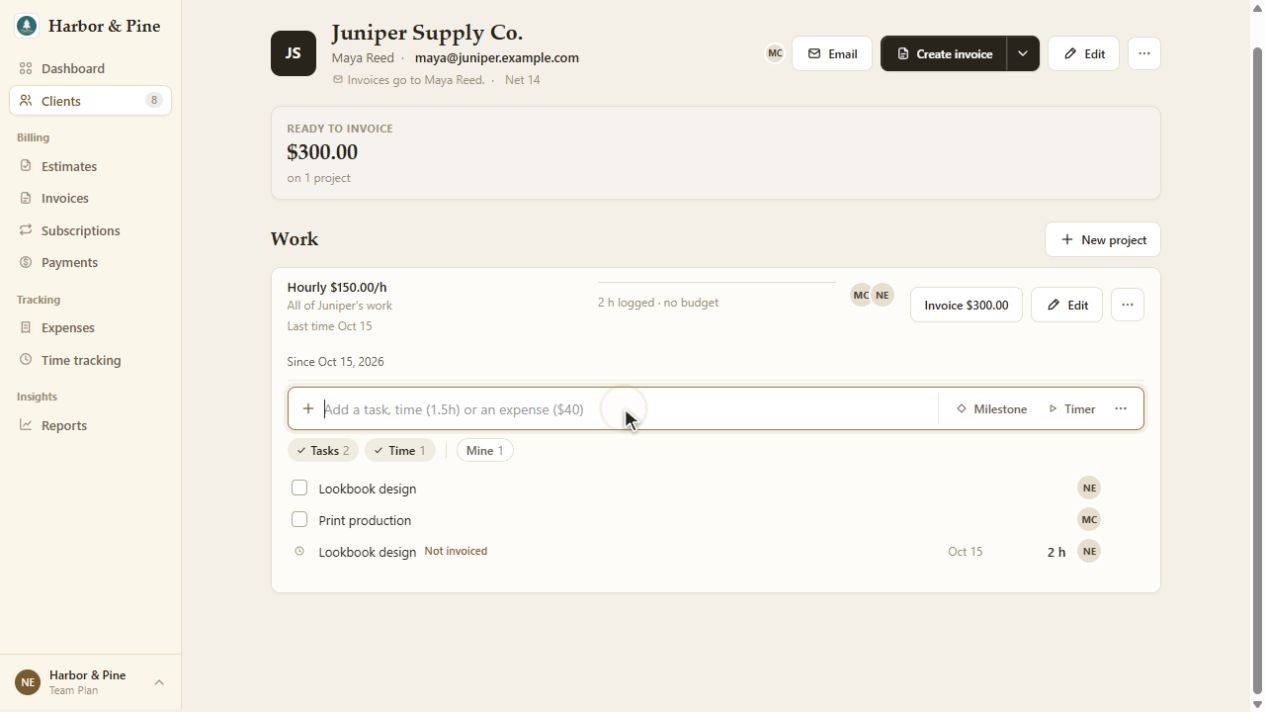 Juniper's project work in BillGrid